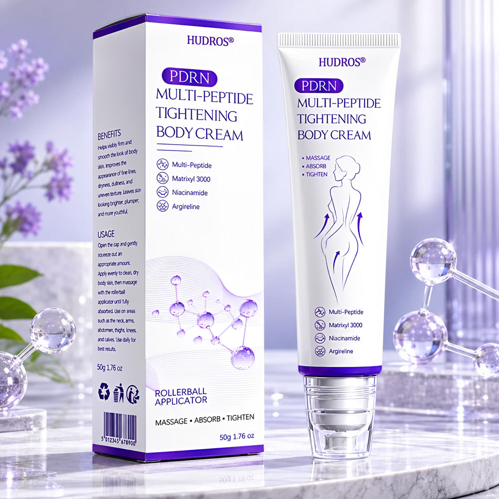 Hudros® PDRN Multi-Peptide Massaging Body Roller Cream- Anti-aging, Hydrating, Skin Firming & Lifting, Skin Repair, Even Tone, Acne and Dark Spot Treatment, Wart and Mole Removal, and Psoriasis Relief.