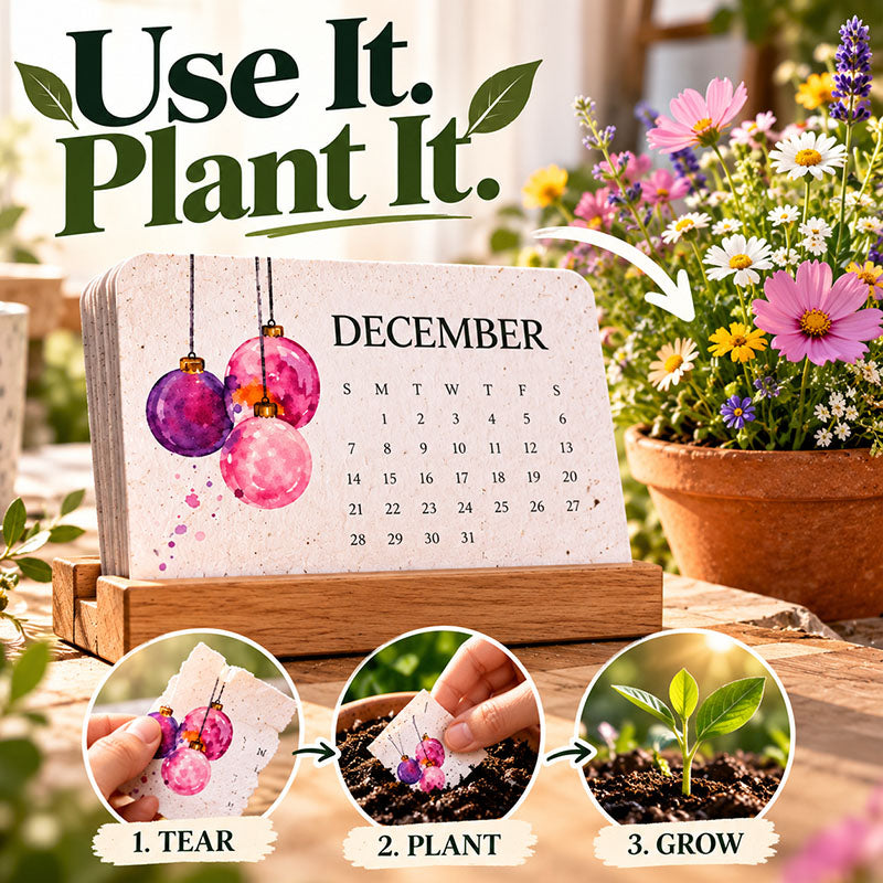 🎁 🌱 2027 Plantable Seed Paper Calendar — Use It, Then Grow It