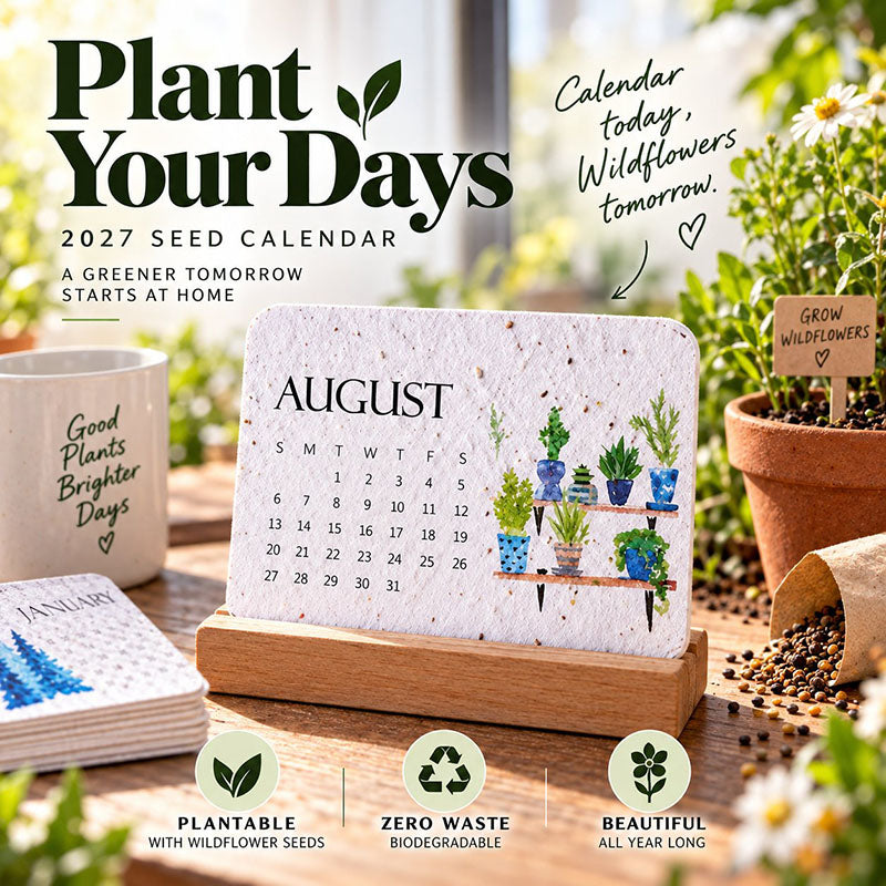 🎁 🌱 2027 Plantable Seed Paper Calendar — Use It, Then Grow It