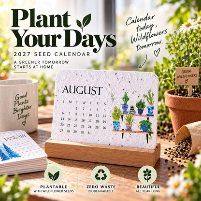 🎁 🌱 2027 Plantable Seed Paper Calendar — Use It, Then Grow It