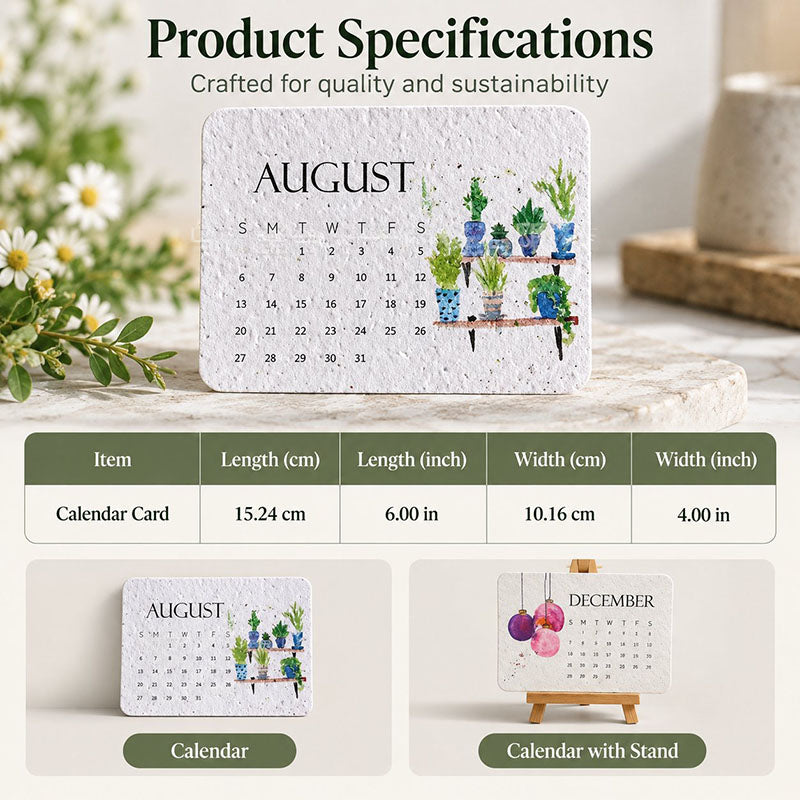 🎁 🌱 2027 Plantable Seed Paper Calendar — Use It, Then Grow It
