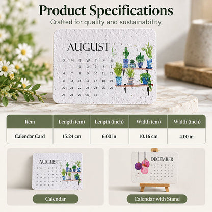 🎁 🌱 2027 Plantable Seed Paper Calendar — Use It, Then Grow It
