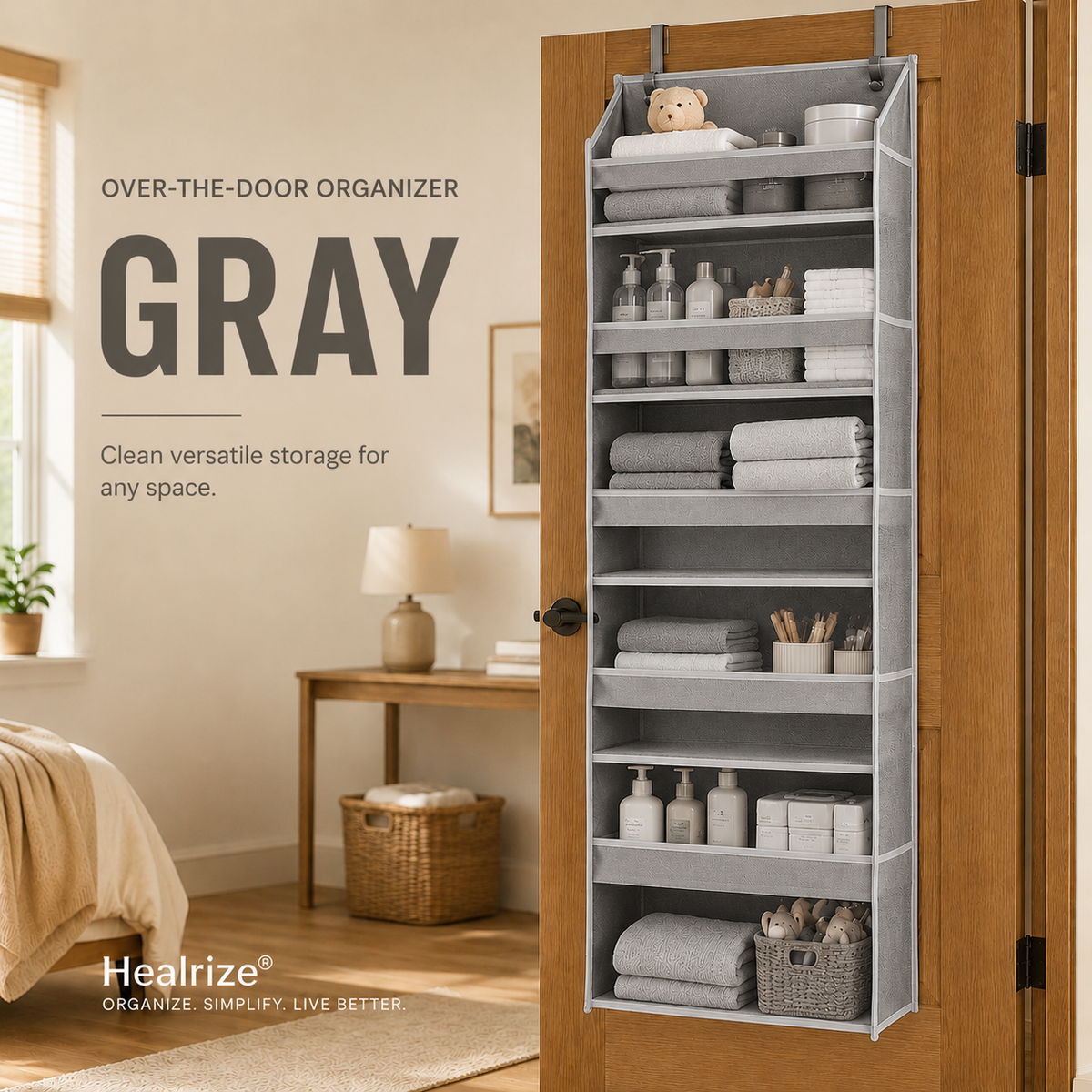 🔥 TODAY’S SPECIAL OFFER | Healrize® Over the Door Organizer with Pockets for Bedroom, Bathroom, Nursery & Closet Storage