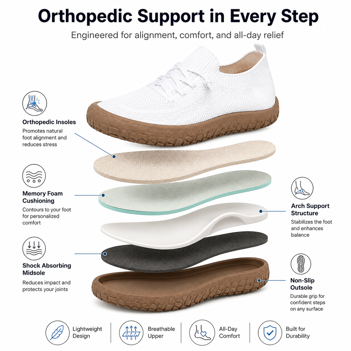🔥LAST DAY 80% OFF - Women's Orthopedic Comfort Sneakers with Arch Support