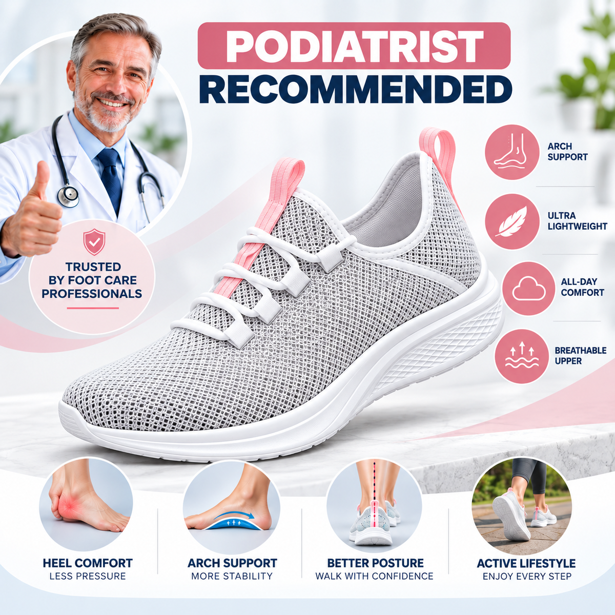 LAST DAY: 80% OFF – 👣 Women's Orthopaedic Slip-On Sneakers with Arch Support