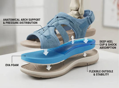 🔥 LAST DAY SALE – 80% OFF ✨ Women's New Roman Wedge Sandals for Foot Deformity, Arch Support & All-Day Comfort